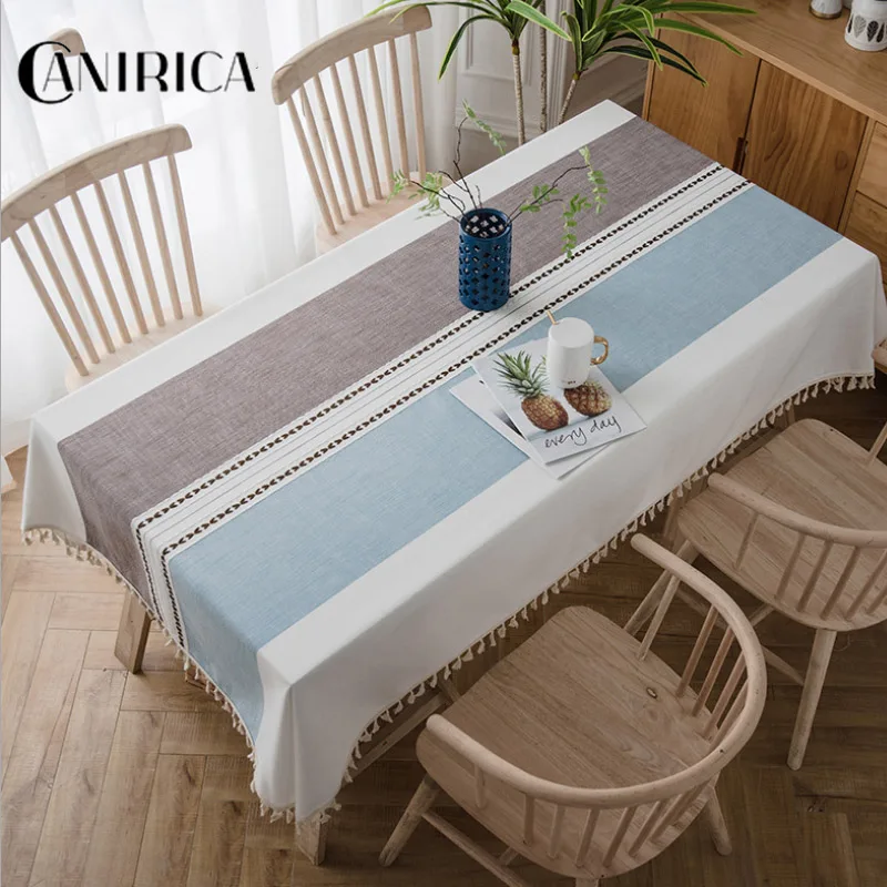 CANIRICA покрытие стола уникальная полоса дизайн кисточкой кулон tafelkleed живая