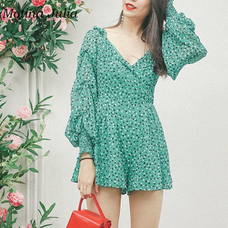Motina Julia Chic BOHO прин с пышными рукавами комбинезон Комбинезоны для малышек женщин