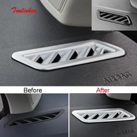 tonlinker interior center console outlet cover sticker for volkswagen t roc 2018 19 car styling 2 4 pcs absmetal cover sticker