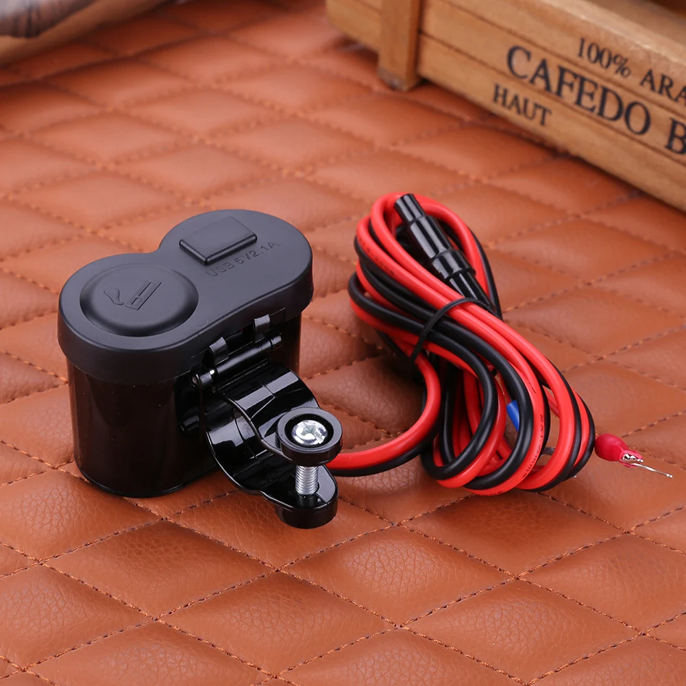 Новый 12V 24V мотоцикл Скутер Руль USB Зарядное устройство Водонепроницаемый синим
