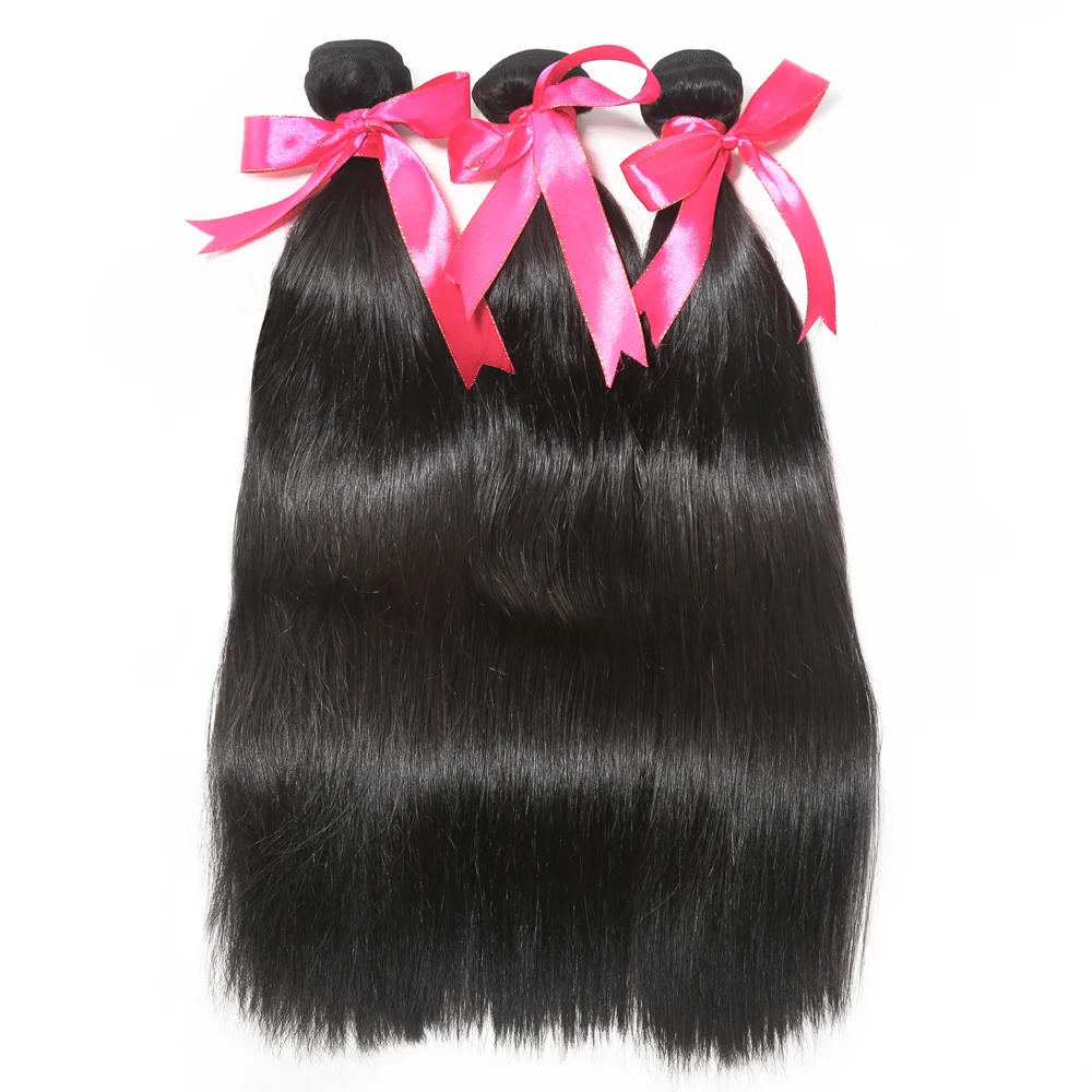 

Brazilian Hair Weave Bundles Straight Human Hair 3pcs Remy Hair Bundles Natural Color BD HAIR Extensions