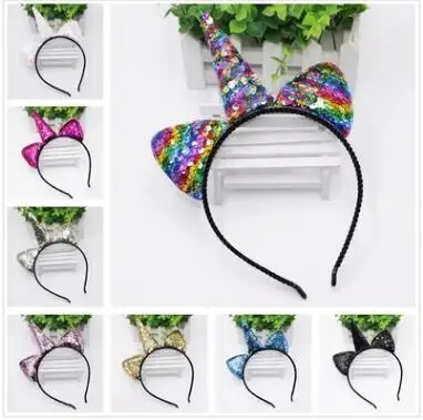 Симпатичные может флип чехол с блестками повязка на волосы единорогом в виде
