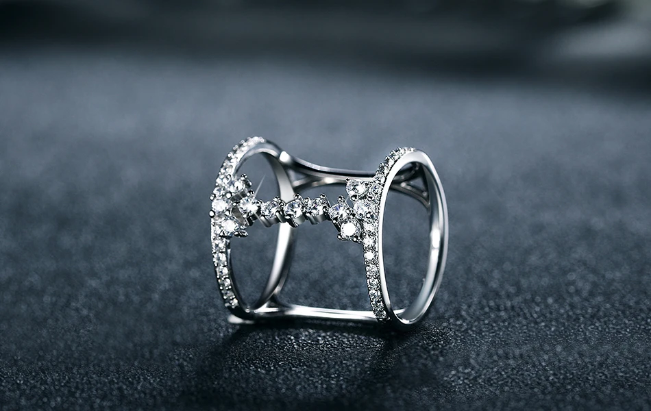 ORSA JEWELS Стильное женское кольцо розовое золото серебро цвет кольца уникальная форма AAA циркон женские вечерние ювелирные изделия подарок AAOR149
