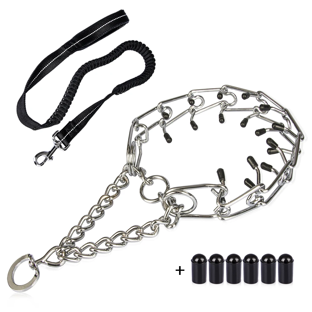

Pet supplies tool Dog necklace + pet leash Dog Pinch Training Collar Adjustable Size Professional Dog Leash Running