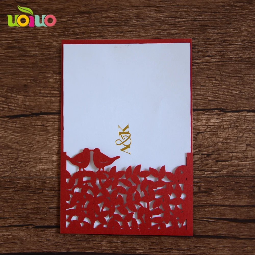 Морские синие птицы 10 шт Образец лазерная резка свадебные пригласительные