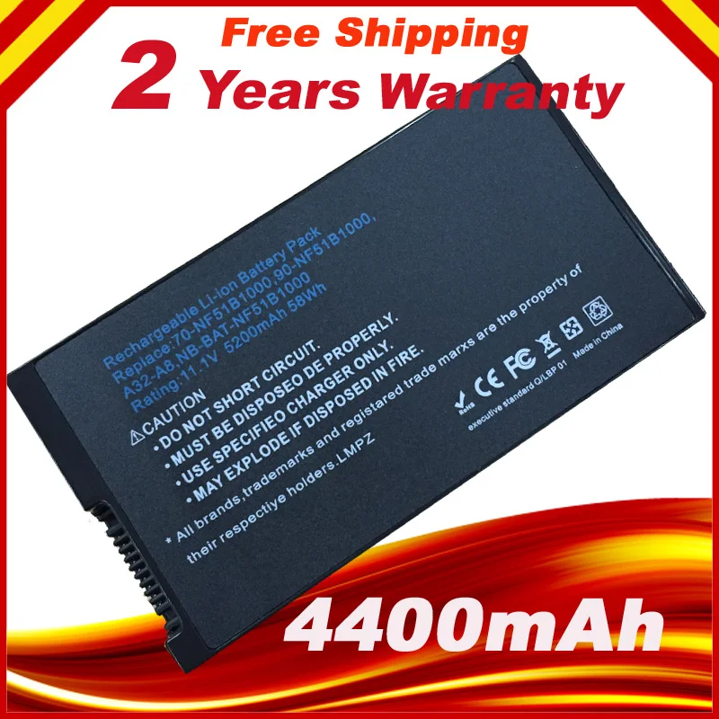 Новые Аккумуляторы для ноутбуков, аккумулятор для Asus A8 A8000 A8000F A8Jr A8Js A8Jv A8Le N80Vr N81 X61