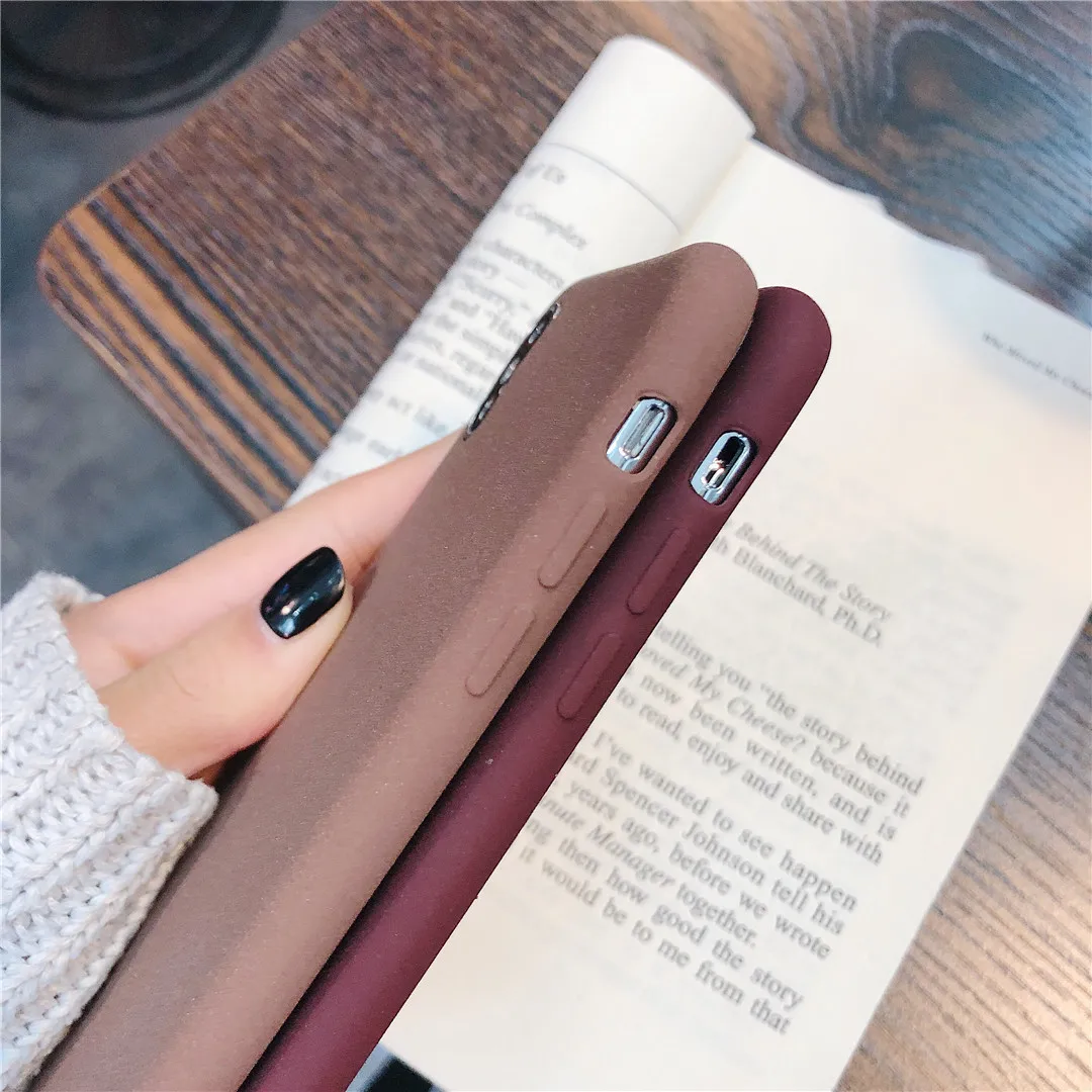 Mobile Case Ultra-Thin Sandstone Back Cover Soft Scrub For iPhone 6 6S 7 8 X-XR XS Max Plus phone case |