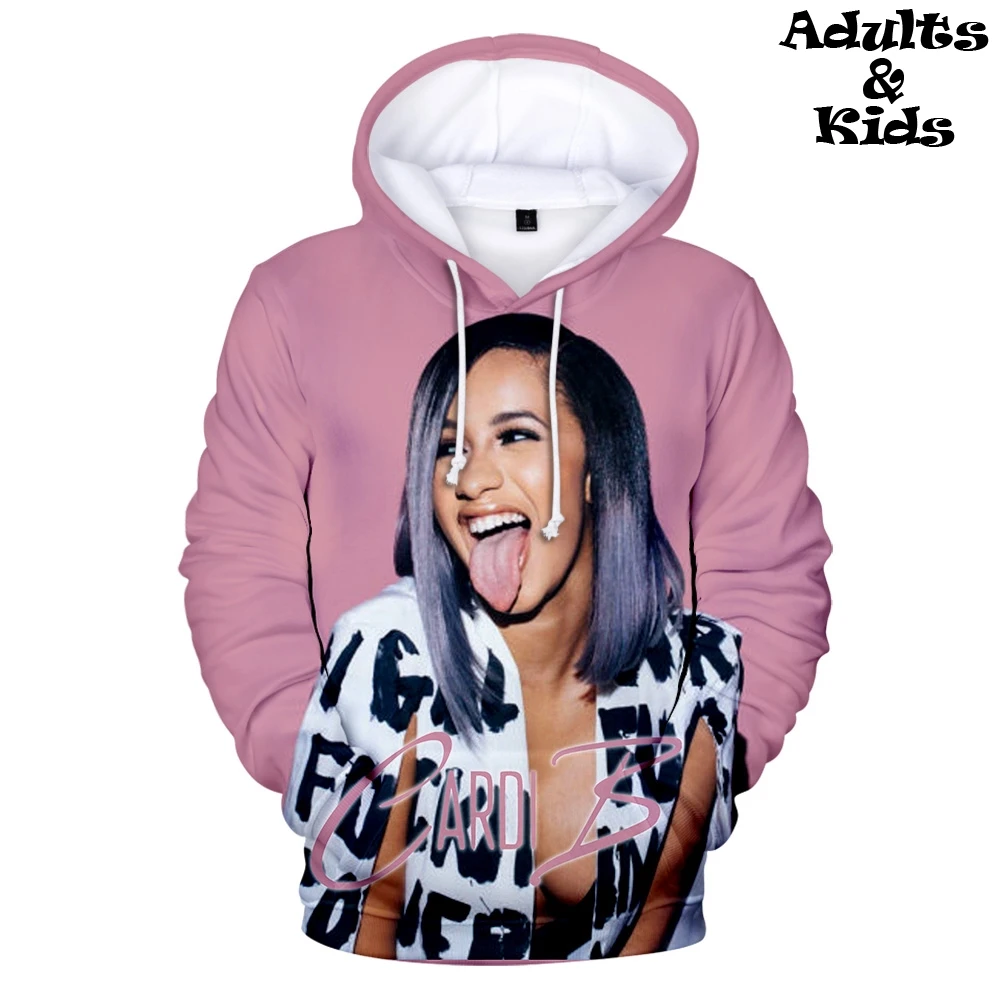 Новинка 2019 года толстовка с 3D капюшоном Cardi B Модная Повседневная Удобная