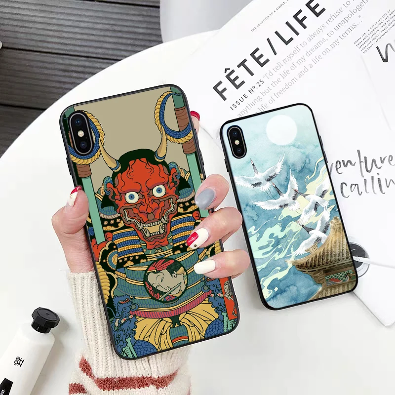 Силиконовый чехол в японском стиле для iPhone 5 SE 5S 6 6S Plus 7 8 11 Pro X XS Max XR|Бамперы| |