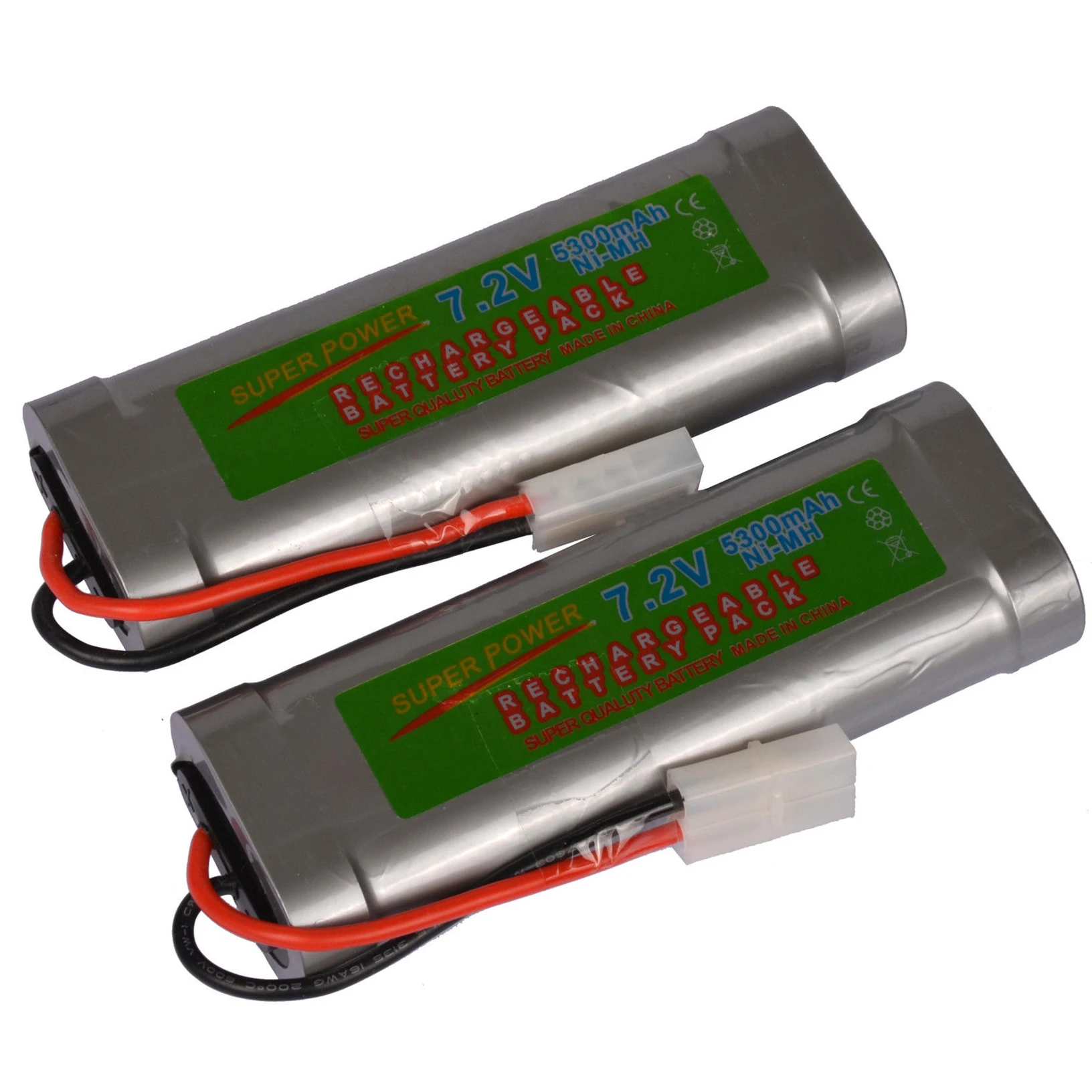 

2 pcs Rechargeable Battery Pack RC Ni-MH 7.2V 5300mAH