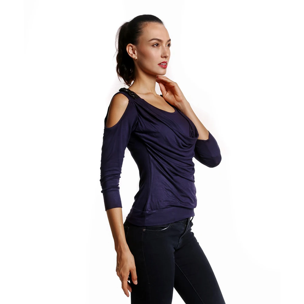 Хорошее качество молочного шелка с длинными рукавами футболки тонкая футболка