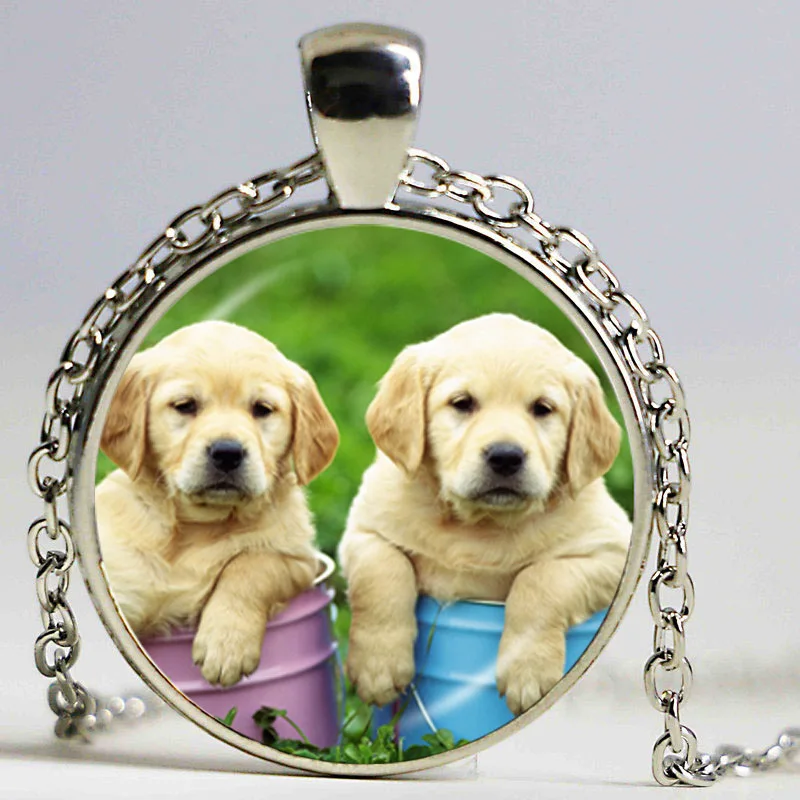 Ожерелье Мопс украшения для собак стеклянный кулон в виде купола чокер с милым