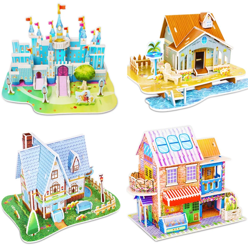 Случайный стиль 3D головоломки для раннего обучения детей DIY игрушка мультфильм