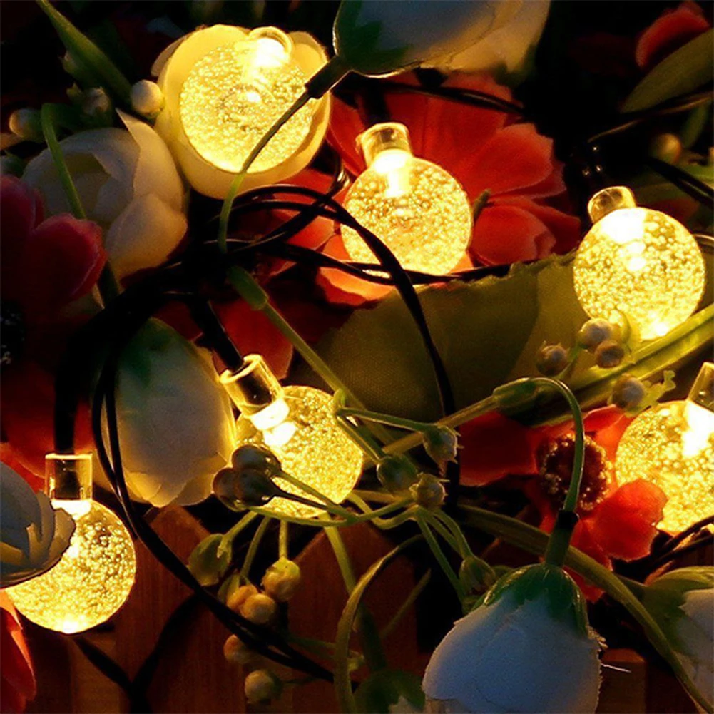 NEW 30LED Crystal ball Bulbs Solar Lamp Power String Fairy Lights Garlands Garden Christmas party Decor For Outdoor Yard | Освещение