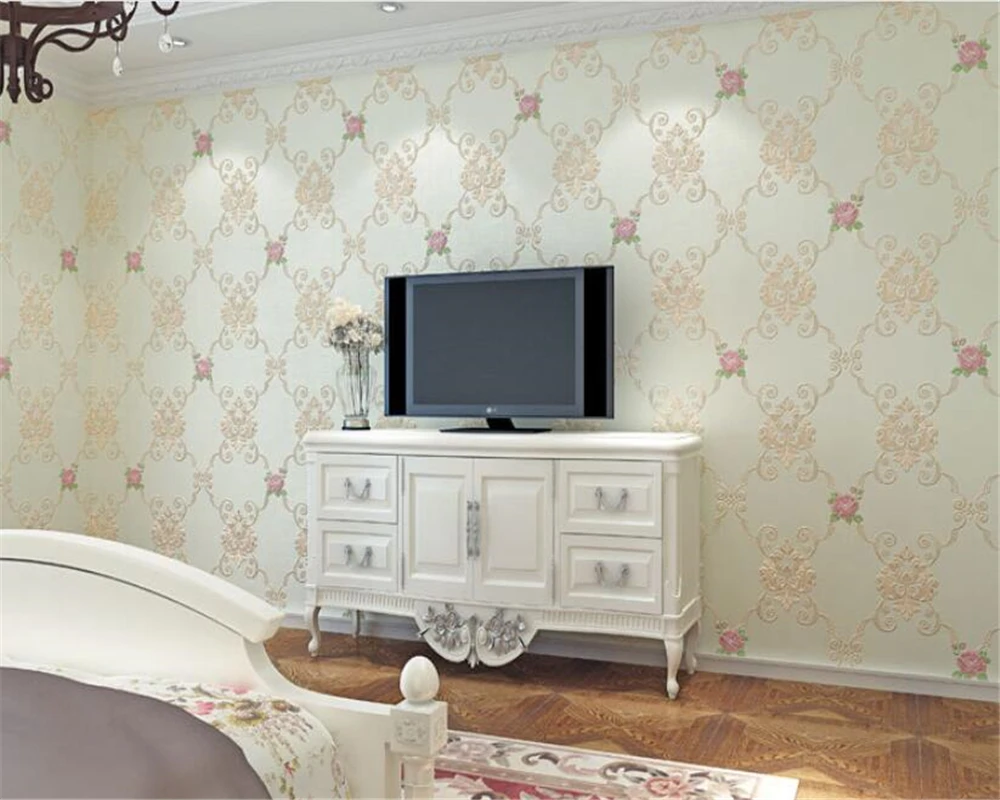 

beibehang papel de parede 3d Wallpaper living room wallpaper embossed pastoral warm 3d wallpaper home decoration wallpaper roll