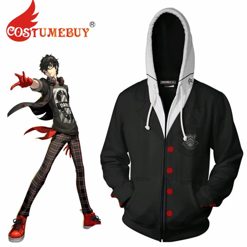 Costumebuy Persona 5 Рен Амамия костюмированная куртка с капюшоном P5 Акира Курусу с длинными рукавами трикотажная кофта на молнии с капюшоном, свитер, куртка, L920