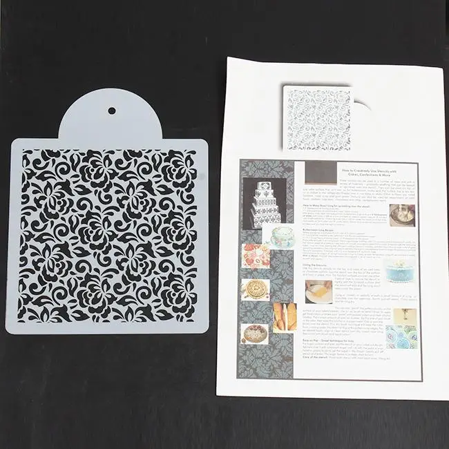 Белый торт стороны трафареты экологический пластик спрей цветок Форма для торта