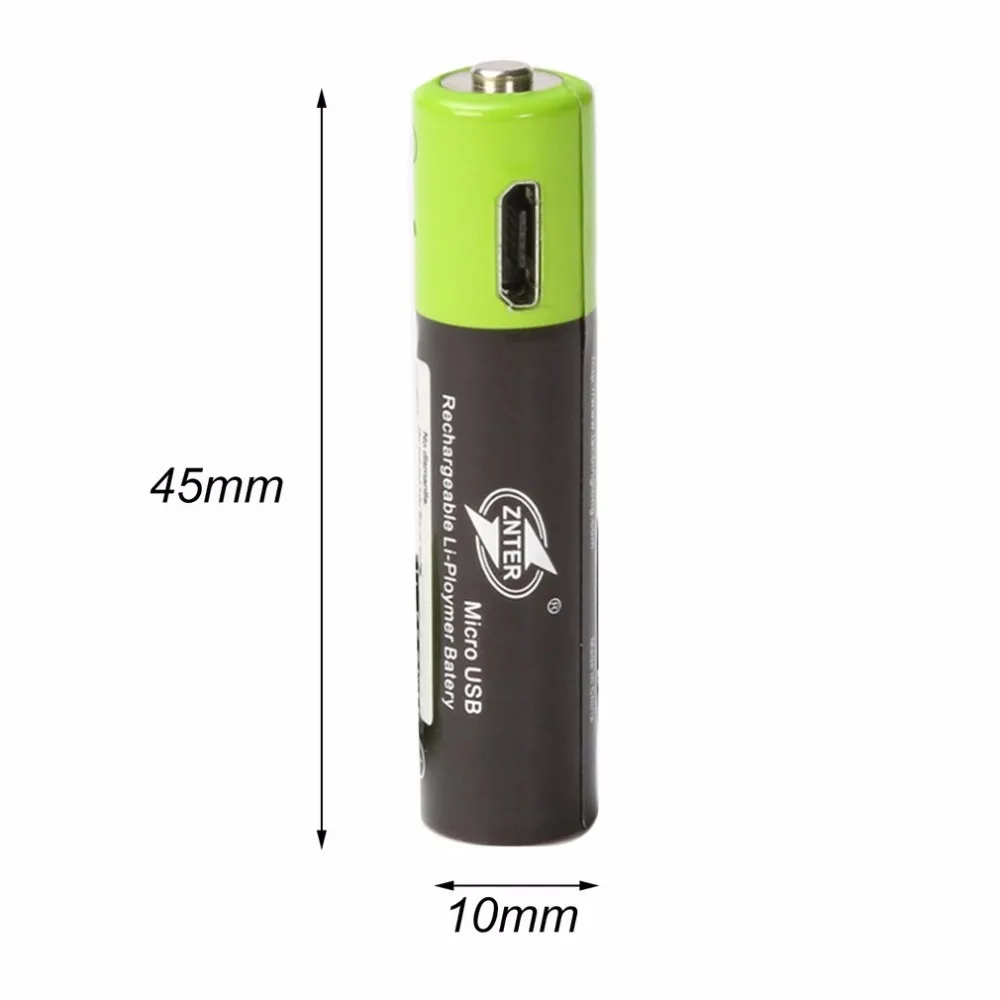 ZNTER 2/4 шт AAA Батарея 600mAh Mirco USB аккумуляторная батарея 1 5 V пульт дистанционного - Фото №1