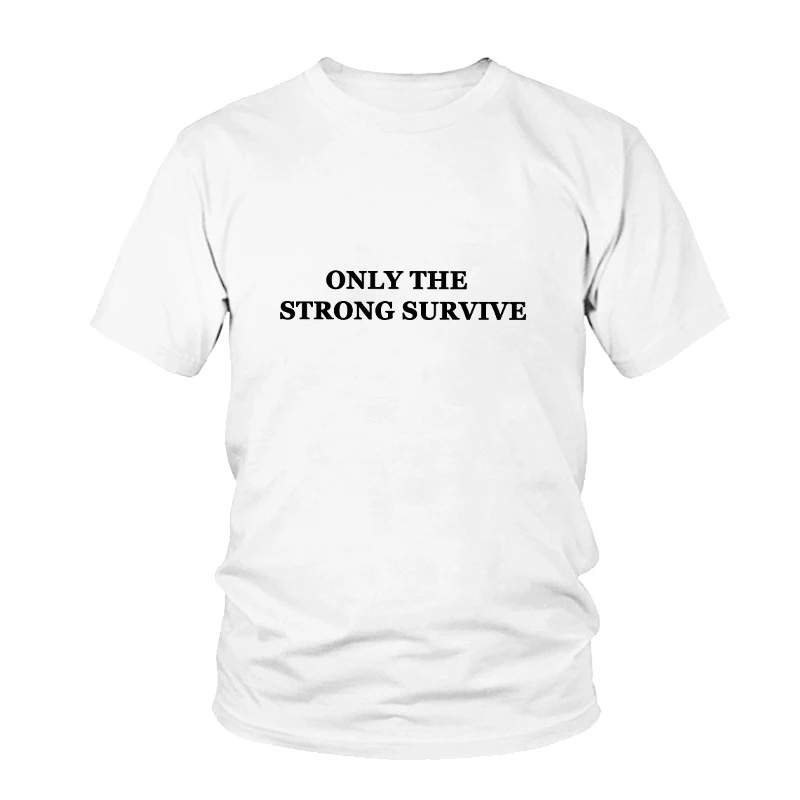 Футболка женская с надписью Only The Strong Survival модный топ принтом Tumblr в подарок