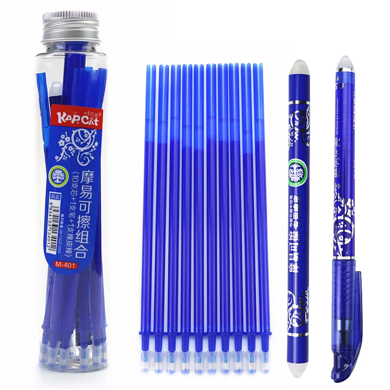 

Blue erasable pen set a gel pen 10 refills 1 Eraser stick Student stationery set