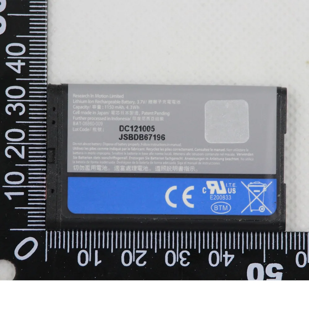 10 шт./лот C-S2 телефон батарея для Blackberry Curve 9300 8300 8310 8320 8330 8520 8530 8700 внутренний карман