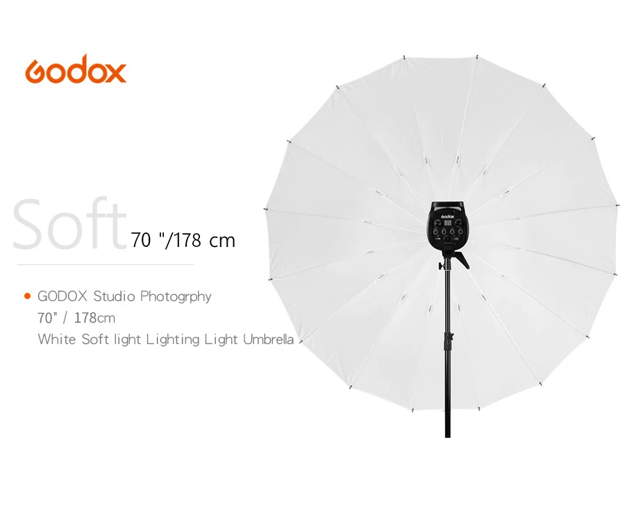 Godox 7" 178 см мягкий зонтик белый рассеиватели студийная фотография полупрозрачный зонтик для фотостудии мягкий светильник Зонты