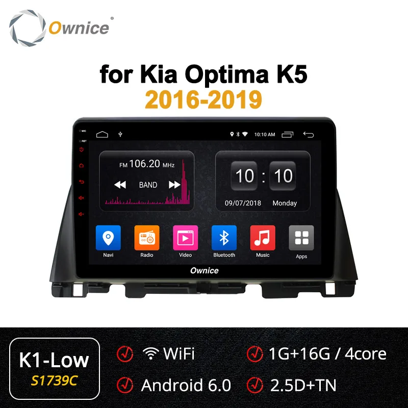 S1739 K1-Low Ownice Octa Core 10,1 Android 9,0 K3 K5 K6 Автомобиль Радио DVD плеер для Kia K5 Оптима 2011 DSP 4 аппарат не привязан к оператору сотовой связи SPDIF 360 - Цвет: S1739 K1-Low