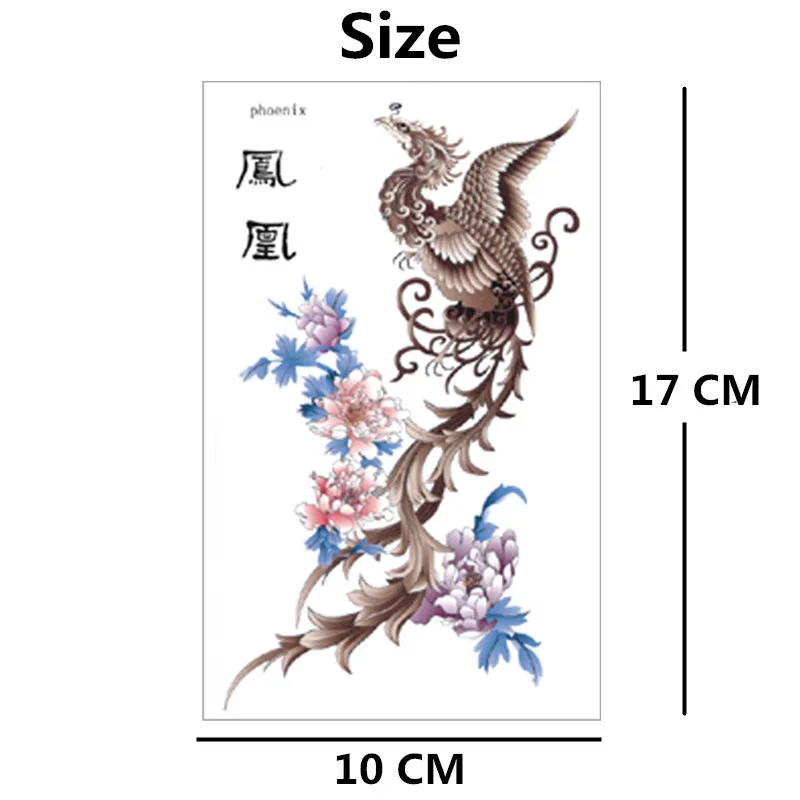 Временная татуировка SHNAPIGN The Rising Phoenix стикер для боди-арта 17*10 см водостойкая
