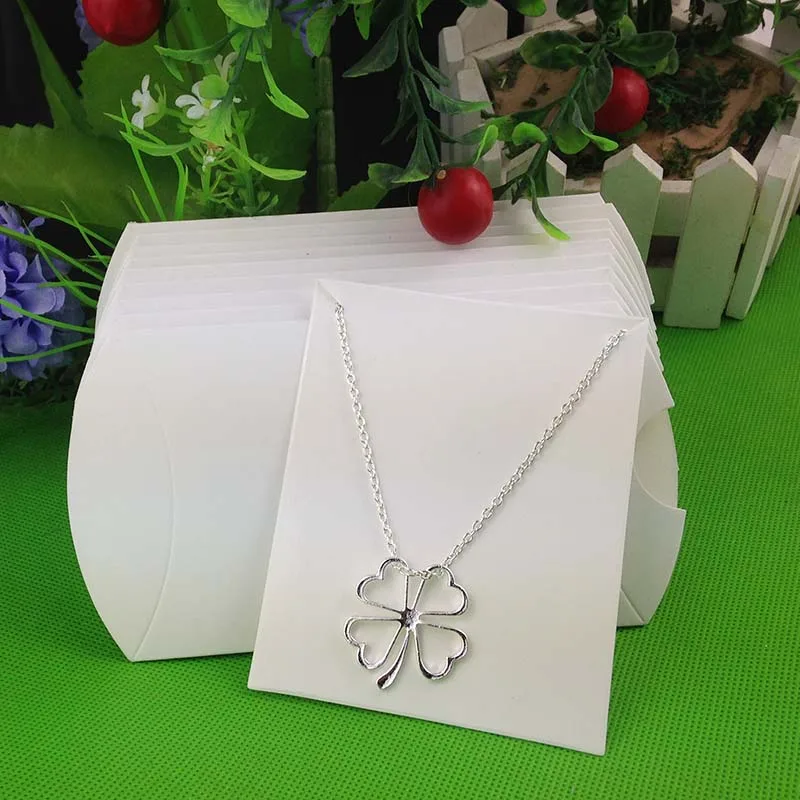 Коробка подушка из крафт бумаги упаковка ожерелье ювелирных изделий дисплей