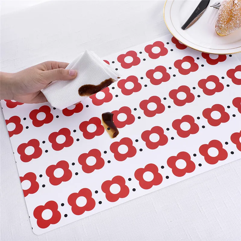 2 шт. маленький красный цветочный геометрический домашний коврик для стола