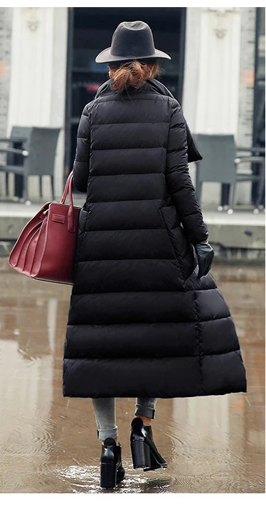 

2016 new winter thick warm down jacket and long sections loose and comfortable large pocket fashion was thin female coat