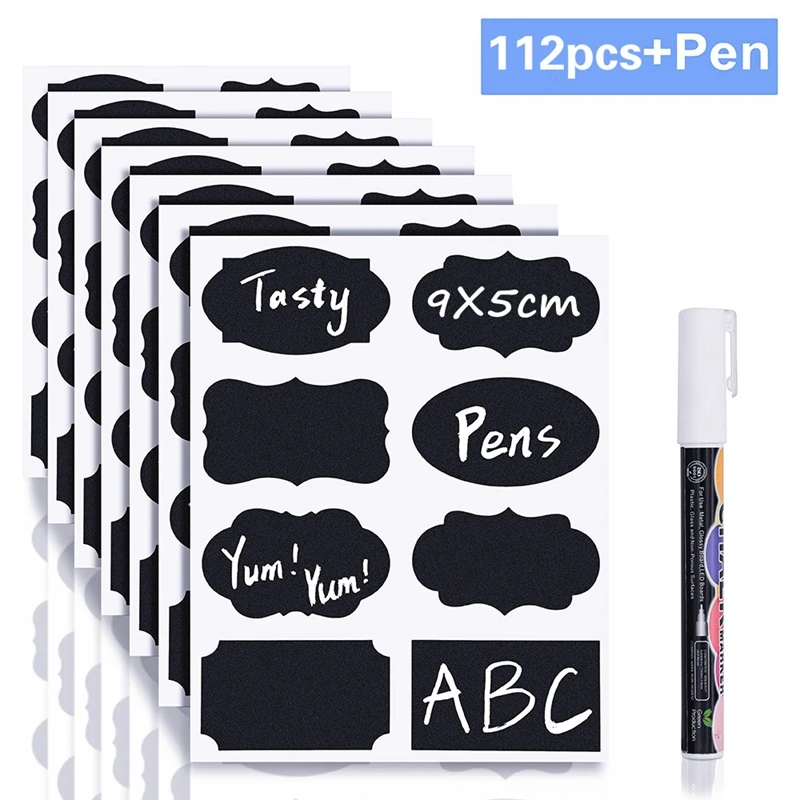 Unistar 112 шт./лот Blackboard этикетки водонепроницаемые стикеры 9X5cm поставляются с