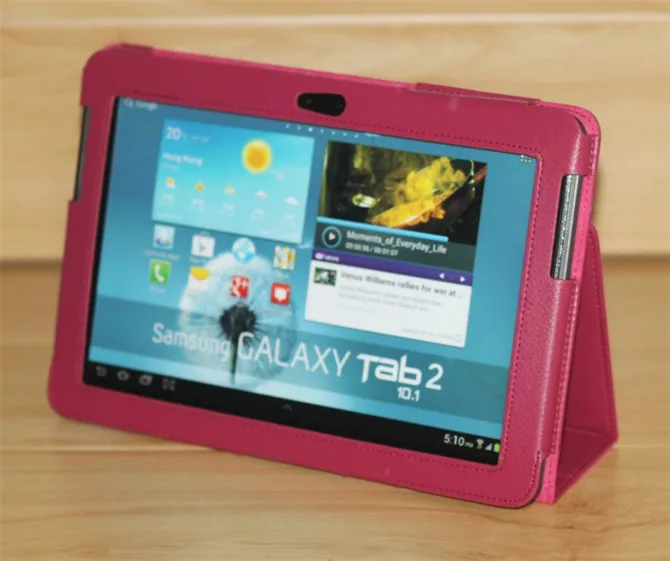 Чехол с магнитной подставкой для samsung Tab 2 10,1 чехол GT P5100 P5110 P5113 планшет 360 полная защита из искусственной кожи флип-чехол для сна - Цвет: P5100 P5110 rose red