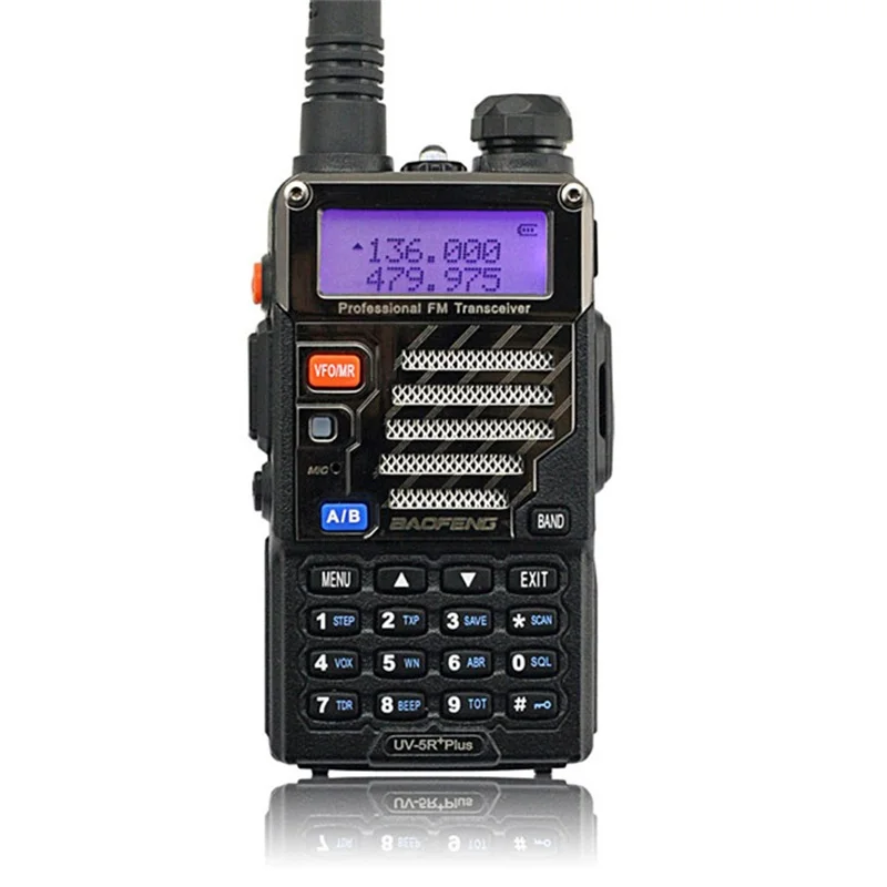 Black Baofeng UV-5R Plus двухдиапазонный двухсторонний радиоприемник Ham Walkie Talkie Pofung 5 Вт 128CH UHF VHF FM VOX двойной дисплей - Цвет: Black