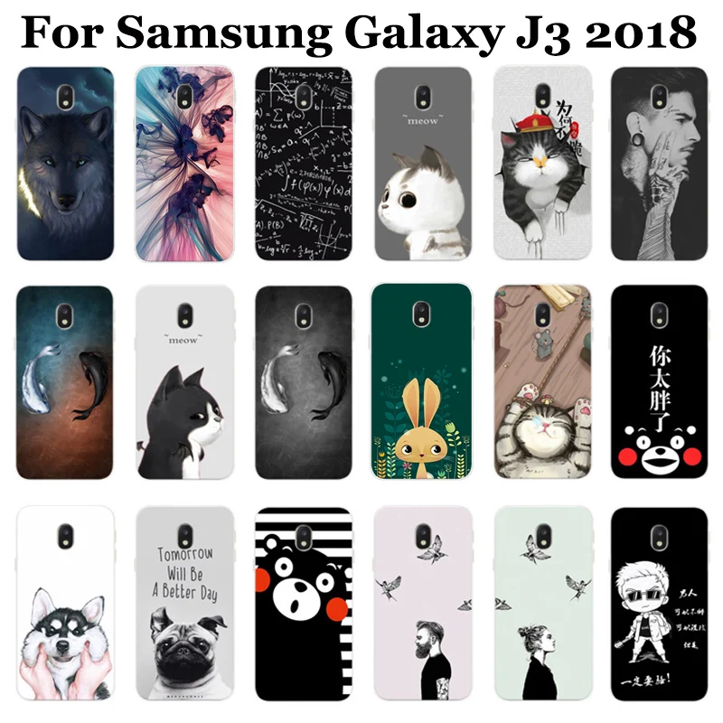 2 шт. для samsung Galaxy J3 2018 чехол стильная футболка с изображением персонажей видеоигр
