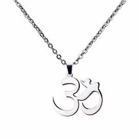 juchao yoga om pendant necklace jewelry stainless steel chain necklaces lovers christmas gift for women drop ship