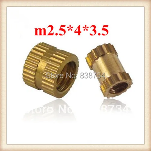 

100pcs m2.5*4*3.5 high quality h59 brass bushing nut knurled nut