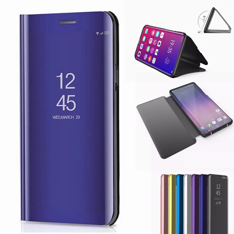 Для OPPO R17/R17 pro Чехол Smart зеркало Флип кожаный чехол подставка для R9 R9S R11 R11S плюс A73 A83