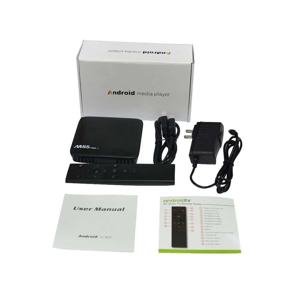 Голосовое управление Smart tv Box Android 7,1 Amlogic S912 Восьмиядерный 3 ГБ/16 ГБ 32 ГБ телеприставка двойной Wifi медиаплеер Mecool M8S PRO L