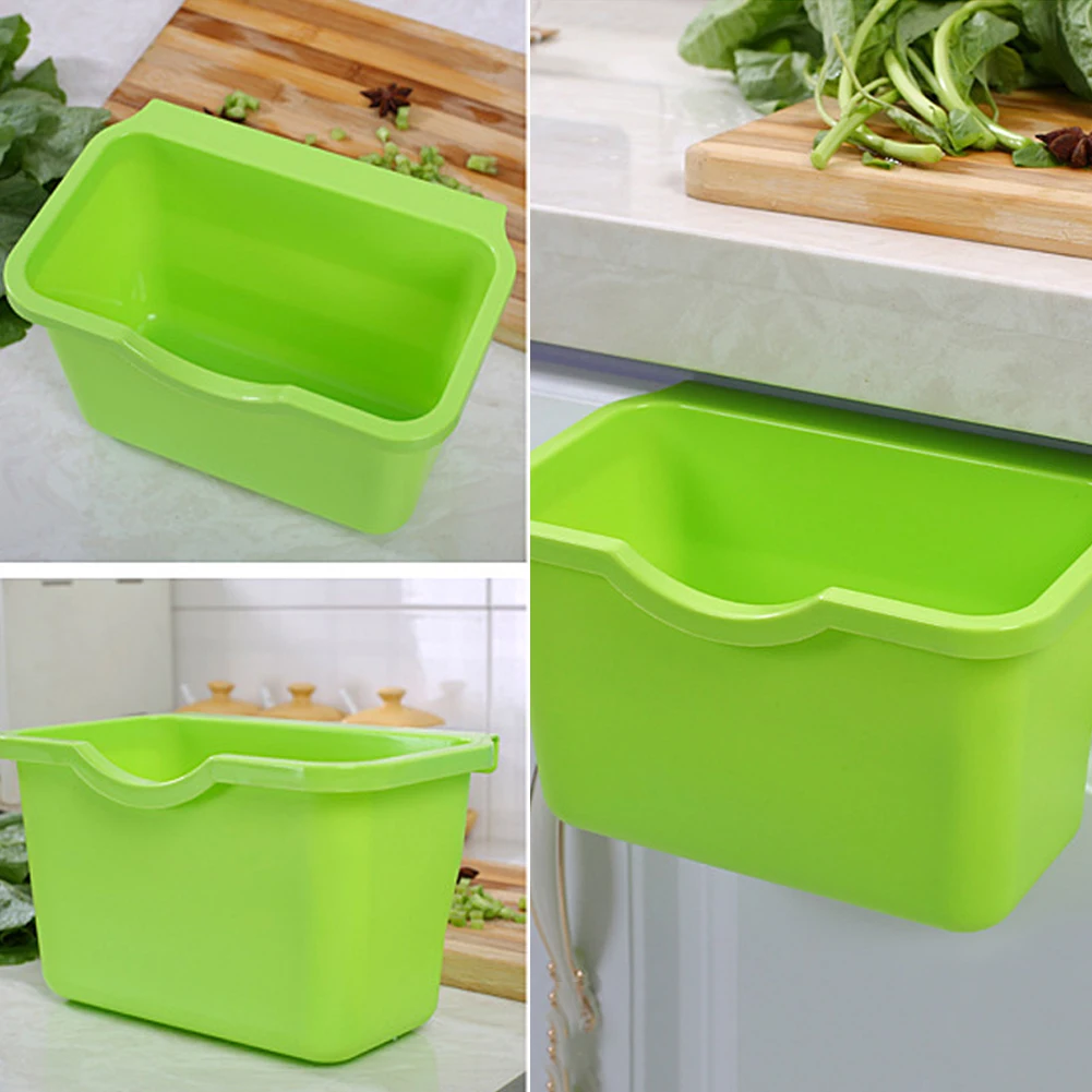 1 шт., пластиковая корзина для двери кухонного шкафа, подвесная корзина для мусора, мусорное ведро, ящик для мусора, настольный контейнер для хранения мусора, держатель для хранения