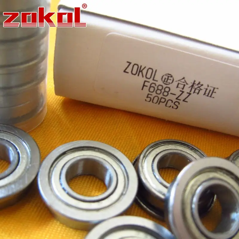 Подшипники ZOKOL F688 ZZ фланцевые подшипники F688ZZ Глубокие шаровые 8*16 (18) * 5 мм ZZ|bearing