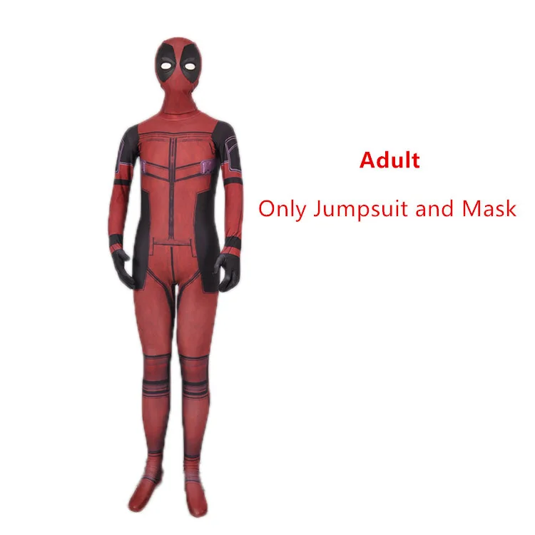 Adult Jumpsuits COSFANS костюм Дэдпул взрослый человек спандекс лайкра зентай боди костюм для костюмированой Вечеринки На Хэллоуин пояс головной убор маска кобура для меча - Цвет: Adult Jumpsuits