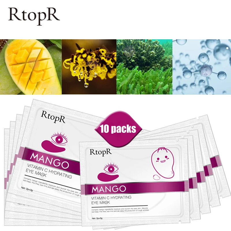 10 пар увлажняющих масок с витамином С от манго RtopR против морщин для лифтинга кожи