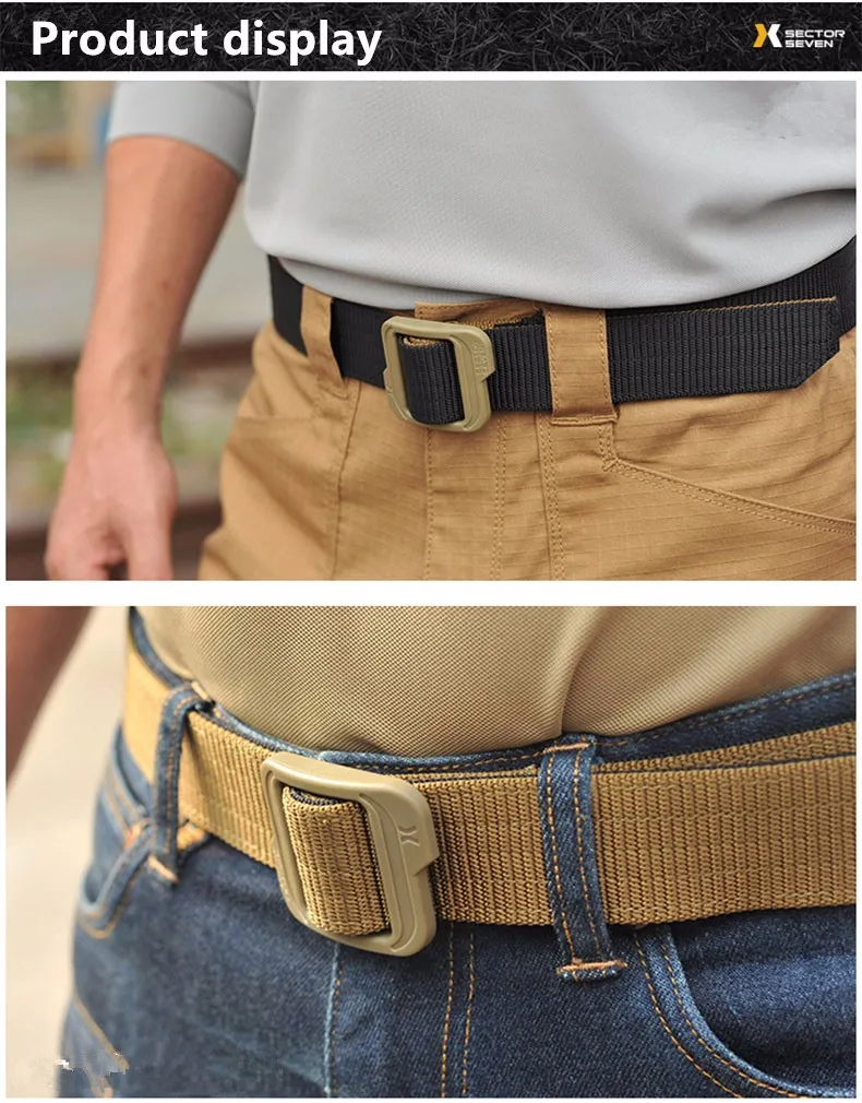 Тактический нейлоновый ремень Sector Seven армейский Камуфляжный черный коричневый |