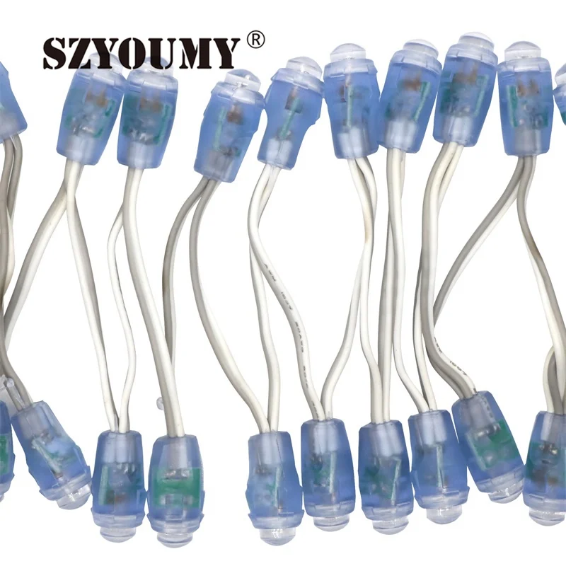 SZYOUMY 5V 12mm Led Pixel Module 50 Node/String Digital Single Color/RGB Waterproof IP65 Lights For Letters Sign 2000pcs | Лампы и