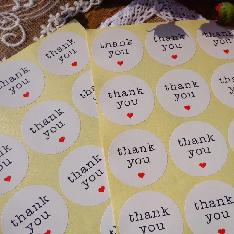Наклейка Thank You ручной работы бумажная этикетка 120 см наклейка в виде красного