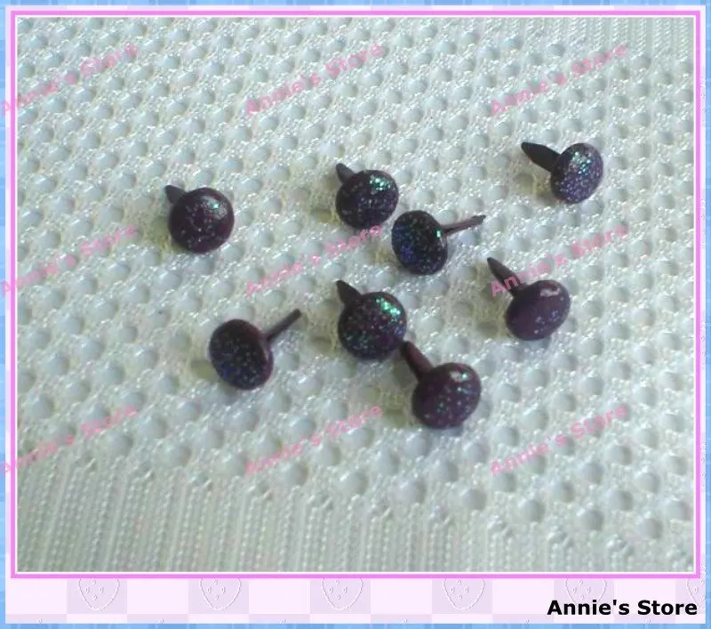 200 шт./лот 6 мм блестящие фиолетовые металлические штифтики для скрапбукинга