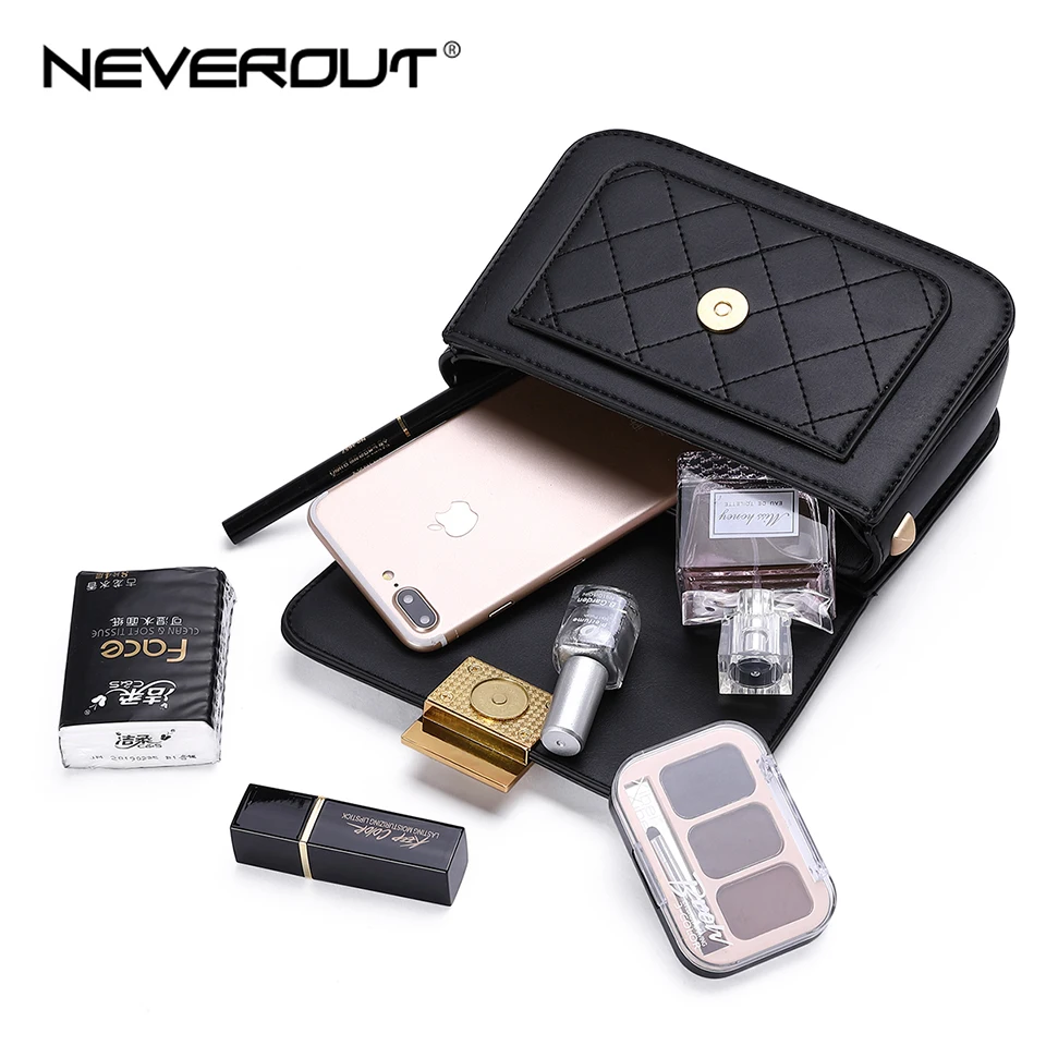 Сумка мессенджер NEVEROUT Женская Черная/белая из искусственной кожи 2019|Сумки с