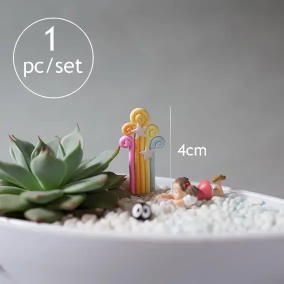 Микро пейзаж мини животные миниатюрный Сказочный Сад Miniaturas микро пейзаж из мха diy Террариум аксессуары Статуэтка для декора - Цвет: rainbow 4