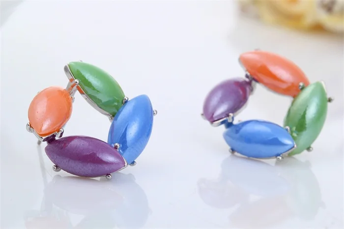 Серьги-гвоздики конский глаз для женщин и девушек | Украшения аксессуары